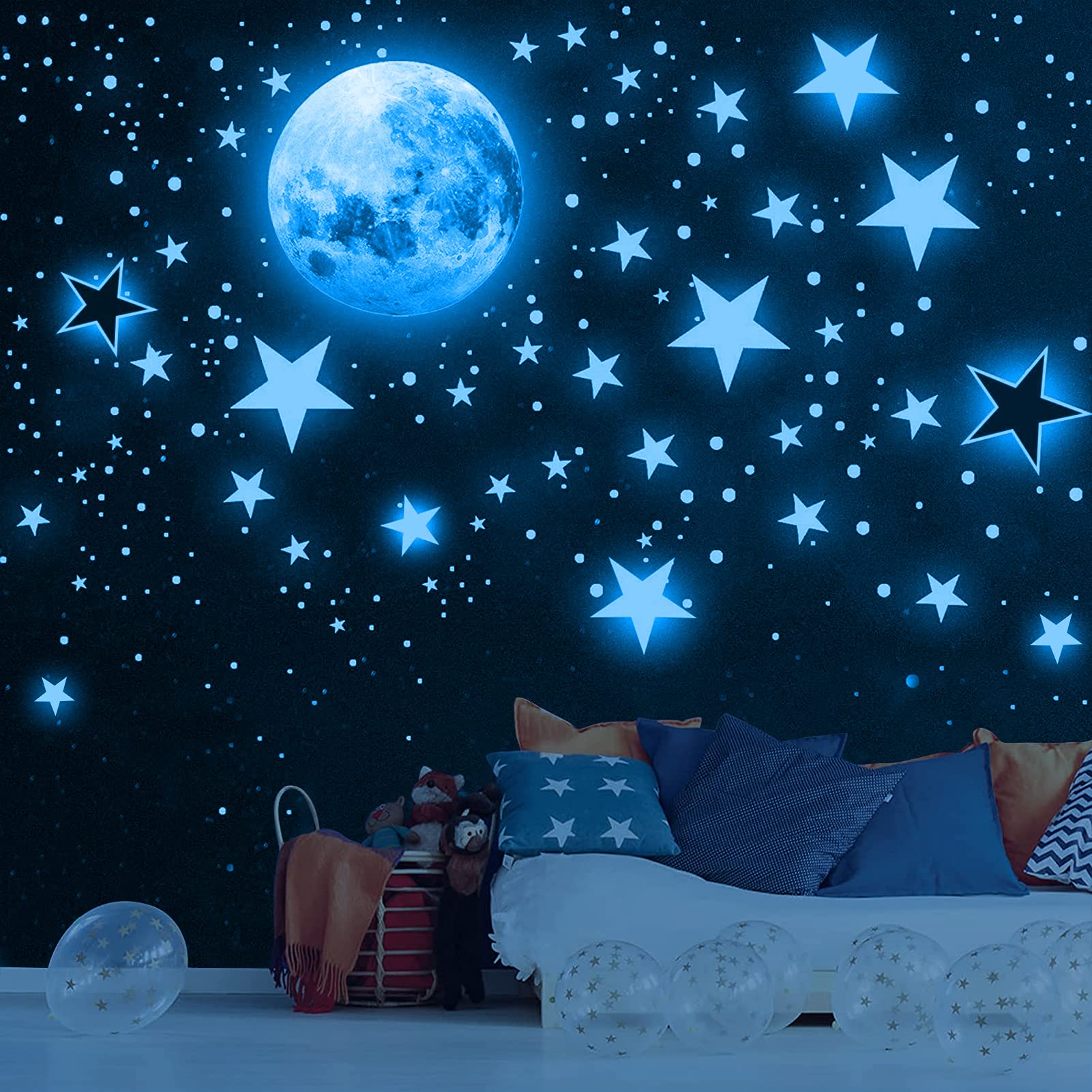 Glow In The Dark Stars - Ceiling Wall Stickers for Kids Room