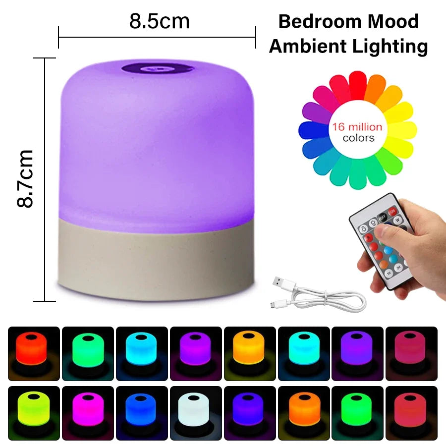 Color Changing Touch Lamp - LED Bedside Night Light