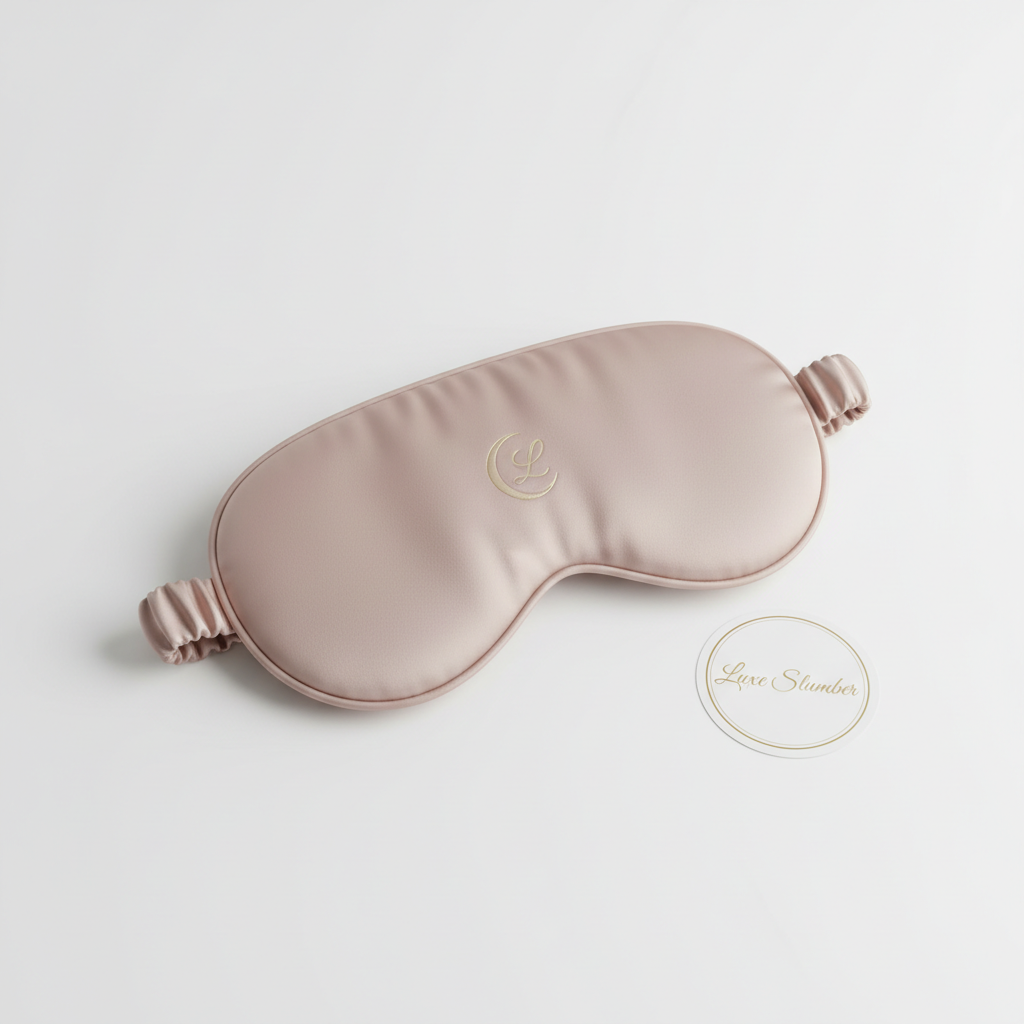 Silk sleep mask white background