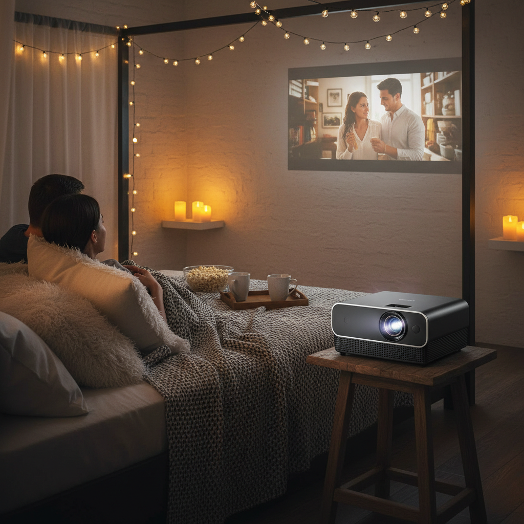 Portable mini projector lifestyle